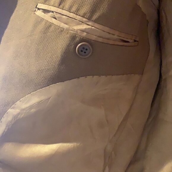 𝅺orvieto sand Notch Lapel Suit Modern slim fit wool linen blazer size 38R - Picture 8 of 8